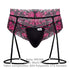 CandyMan 99576X Lace Garter Thongs Color Black Print